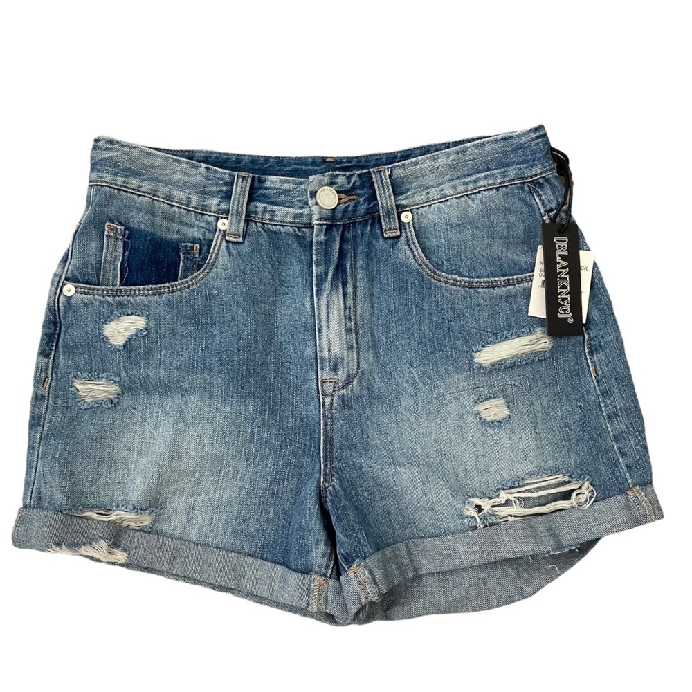 Blank NYC Loose Fit cuffed hems Distressed Denim Women's Shorts - Size 26